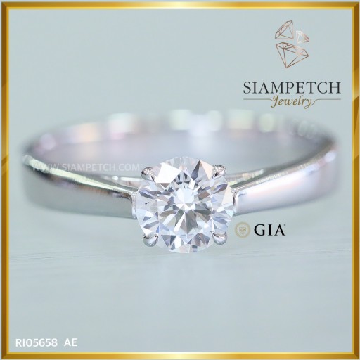 แหวนหมั้นเพชรหญิงใบเซอร์ GIA  0.60 กะรัต สี 100 Triple Excellent RI05658