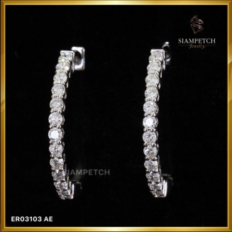 ต่างหูเพชรห่วง 1.01 กะรัต สี 100 VVS ER03103
