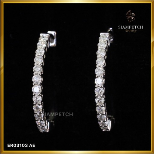 ต่างหูเพชรห่วง 1.01 กะรัต สี 100 VVS ER03103