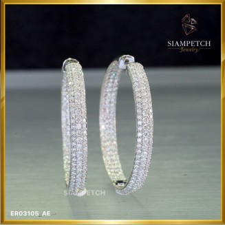 ต่างหูเพชรห่วงรอบวง 2.70 กะรัต สี 100 VVS ER03105