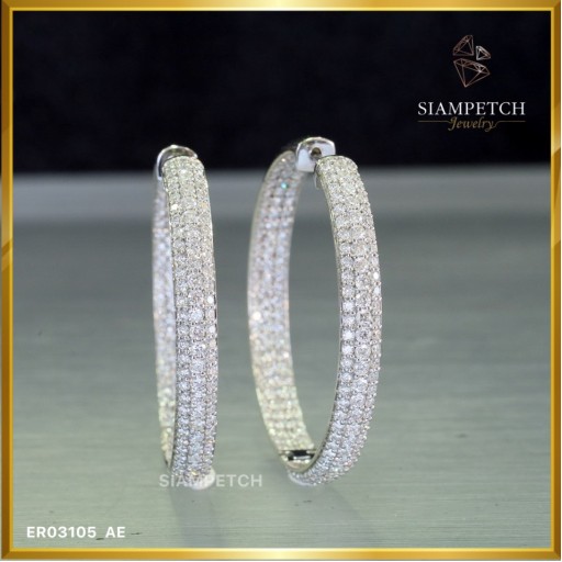 ต่างหูเพชรห่วงรอบวง 2.70 กะรัต สี 100 VVS ER03105