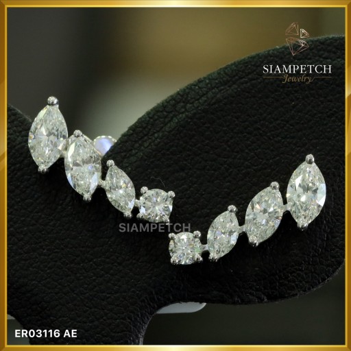 ต่างหูเพชรแถวมาคีย์ น้ำ100 ER03116