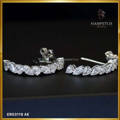 ต่างหูเพชรแท้มาคีย์ หยดน้ำ 2.91 กะรัต สี100 ER03119