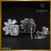 ต่างหูเพชรเอมเมอรัล ล้อมเพชร สี100 ER03125