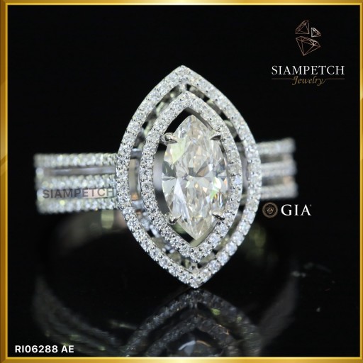 แหวนเพชร Marquise 0.90 กะรัต สี 94 VVS1 ใบเซอร์ GIA RI06288