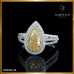 แหวนเพชรแท้ Pear Shape สี Light Yellow (Y-Z) รับรองใบเซอร์สถาบัน GIA RI06322