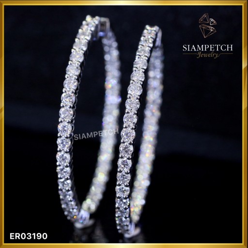 ต่างหูห่วงเพชรรอบ  2.73 กะรัต สี 100 ER03190