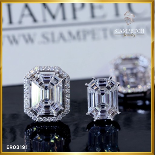 ต่างหูเพชรประกบเอมเมอรัลคัท ฝังเนียนไรหนาม 1.72 กะรัต สี 100 2in1 ล้อมแจ็คเก็ตER03191 ต่างหูเพชรประกบเอมเมอรัลคัท ฝังเนียนไรหนาม 1.72 กะรัต สี 100 2in1 ล้อมแจ็คเก็ตER03191