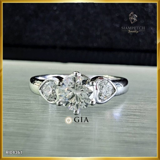 แหวนหมั้นเพชรแท้เม็ดเดี่ยว 0.50 กะรัต สี95 ใบเซอร์GIA RI04361