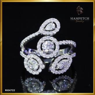แหวนเพชรแท้ Mix Shapes หน้ากว้างสี 97 RI4722