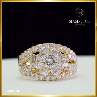 แหวนเพชรหน้ากว้างรวม 1.8 กะรัต สี 99 RI06089