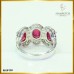 แหวนแถวทับทิมล้อมเพชร สี 99 RI06128