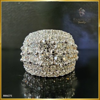 แหวนเพชรแท้ แหวนแถวทรงหน้ากว้าง RI06375 แหวนเพชรแท้ แหวนแถวทรงหน้ากว้าง RI06375