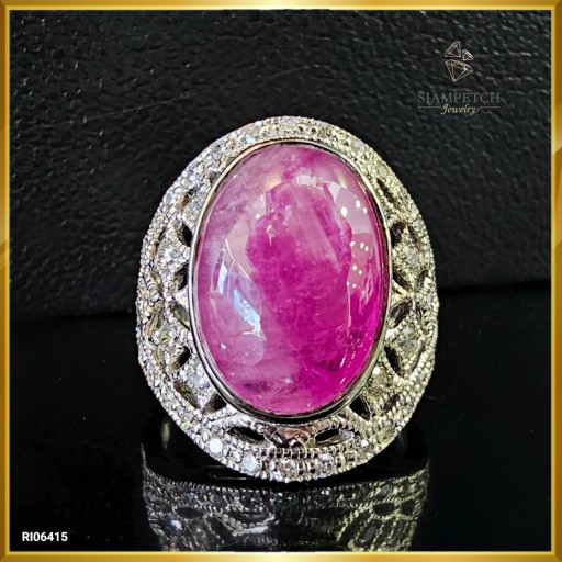 แหวนทับทิมมาดากาสก้าประดับเพชรน้ำ100 RI06415