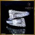 แหวนเพชรไข้วบาเก็ต สี 100 หน้ากว้าง ฝังบนตัวเรือน white gold 18k  RI06524