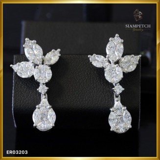 ต่างหูเพชรประกบ สี 100 ER03203