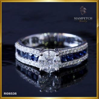 แหวนเพชรประกบกลมสี 100 RI06536