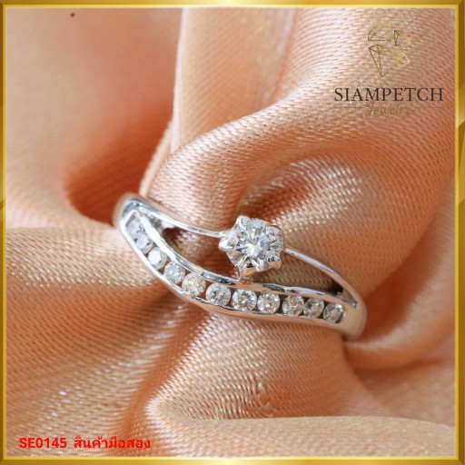 แหวนเพชรแท้สี 96 minimal style SE0145