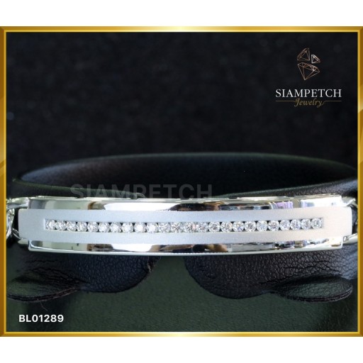 เลทข้อมือเพชรแท้ น้ำ 100 ตัวเรือน white gold 18K BL01289