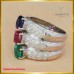 แหวนเพชรแท้ ประดับอัญมณี 3 สี ไพลิน มรกต ทับทิม SE0650