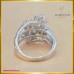 แหวนเพชรสี99 ดีไซน์ดอกไม้ทรงหน้ากว้าง ฝังบนตัวเรือนทองคำขาว18K SE0690