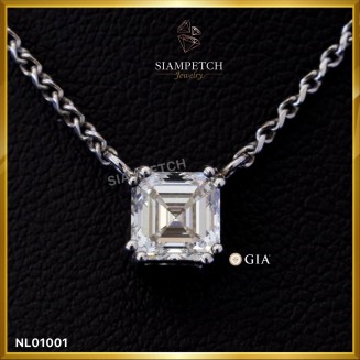 สร้อยจี้เพชรแท้ Asscher Cut 1.03 กะรัต สี 94 ใบเซอร์ GIA NL01001