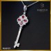 จี้เพชรแท้ดีไซน์ลูกกุญแจ Ruby & Diamond สี 100 PE00727