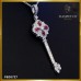 จี้เพชรแท้ดีไซน์ลูกกุญแจ Ruby & Diamond สี 100 PE00727