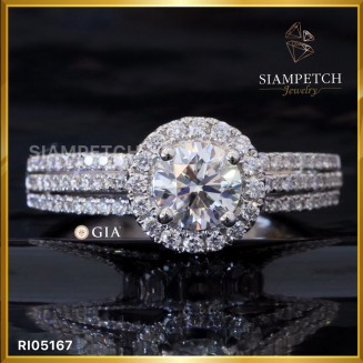 แหวนหมั้นเพชรแท้ 0.60 กะรัต สี 97 ใบเซอร์ GIA RI05167