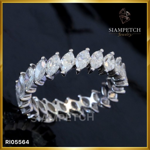 แหวนเพชรรอบวง Marquise Cut Eternity Ring  สี 100 RI05564
