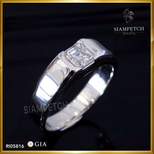 แหวนเพชรชาย Radiant Cut 1.01 กะรัต สี 96 VVS2 Ex Vg ใบเซอร์ GIA RI05816