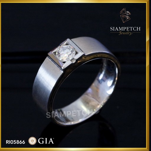 แหวนเพชรชาย 0.34 กะรัต สี 98 VVS2 3Excellent ใบเซอร์ GIA RI05866