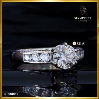 แหวนหมั้นเพชรแท้ 0.90 กะรัต สี 95 Triple Excellent ใบเซอร์ GIA RI06002