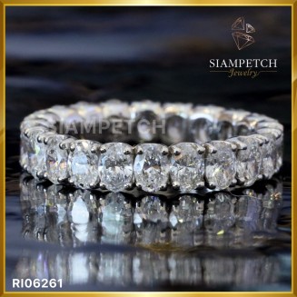 แหวนเพชรรอบวง Oval Cut Eternity Ring  สี 98 RI06261