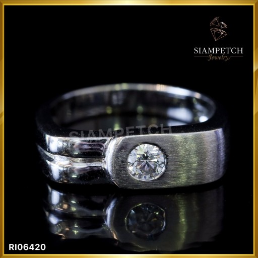 แหวนเพชรแท้ 0.18 กะรัต สี100 RI06420