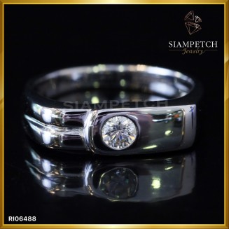 แหวนเพชรแท้ 0.18 กะรัต สี 100 RI06488