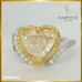 แหวนเพชร Heart Shape 3.01 กะรัต Yellow Fancy RI06620