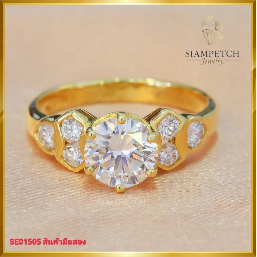 แหวนเพชรแท้ สี96 ฝังบนตัวเรือน ทอง18K SE01505