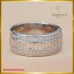 แหวนเพชรแถว สี100 สุดเก๋ ฝังบนตัวเรือน ทองคำขาว 18K SE01598