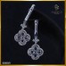ต่างหูห่วงไพลิน ดีไซน์ดอกไม้ ระย้า ฝังบนตัวเรือนทองคำขาว 18K ER03278