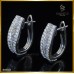ต่างหูห่วงเพชรบาเก็ต เพชรแท้สี100 ฝังบนตัวเรือนทองคำขาว 18K ER03286
