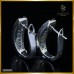 ต่างหูห่วงเพชรบาเก็ต เพชรแท้สี100 ฝังบนตัวเรือนทองคำขาว 18K ER03286
