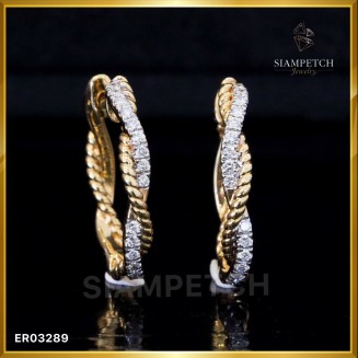 ต่างหูเพชรห่วง สี100 ER03289
