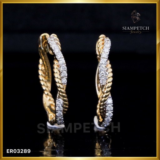 ต่างหูเพชรห่วง สี100 ER03289
