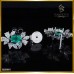 ต่างหู มรกตแซมเบีย ประดับเพชรแท้ สี99 ตัวเรือนทองคำขาว 18K ER03301