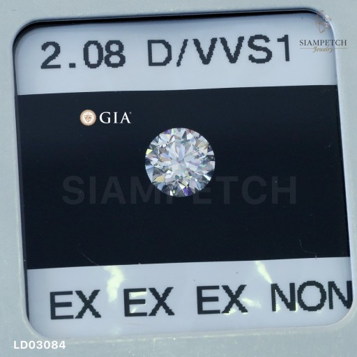 เพชรกลม 2.08 กะรัต สี 100 ใบเซอร์ GIA LD03084 เพชรกลม 2.08 กะรัต สี 100 ใบเซอร์ GIA LD03084