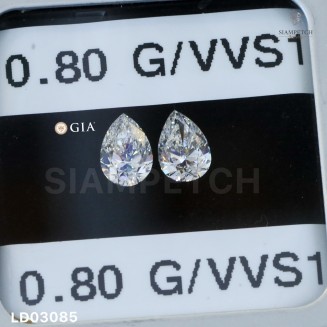 เพชรแท้ PEAR SHAPE 0.80+0.80 กะรัต สี 97 ใบเซอร์ GIA LD03085