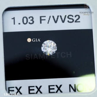 เพชรแท้ Round Shape 1.03 กะรัต สี 98 ใบเซอร์ GIA LD03087