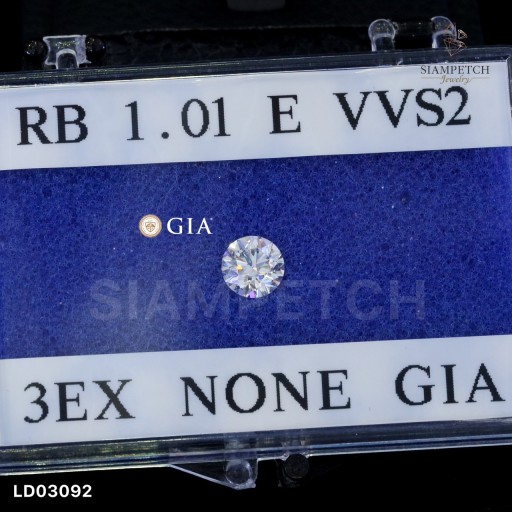 เพชรแท้ Round Shape 1.01 กะรัต สี 99 ใบเซอร์ GIA LD03092 เพชรแท้ Round Shape 1.01 กะรัต สี 99 ใบเซอร์ GIA LD03092