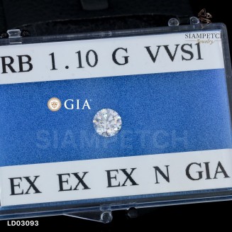 เพชรแท้ Round Shape 1.10 กะรัต สี 97 ใบเซอร์ GIA LD03093